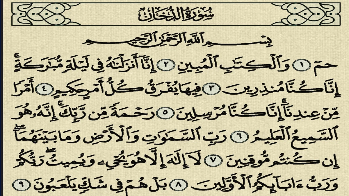 سورة الدخان وسبب نزولها وفضلها مع التفسير