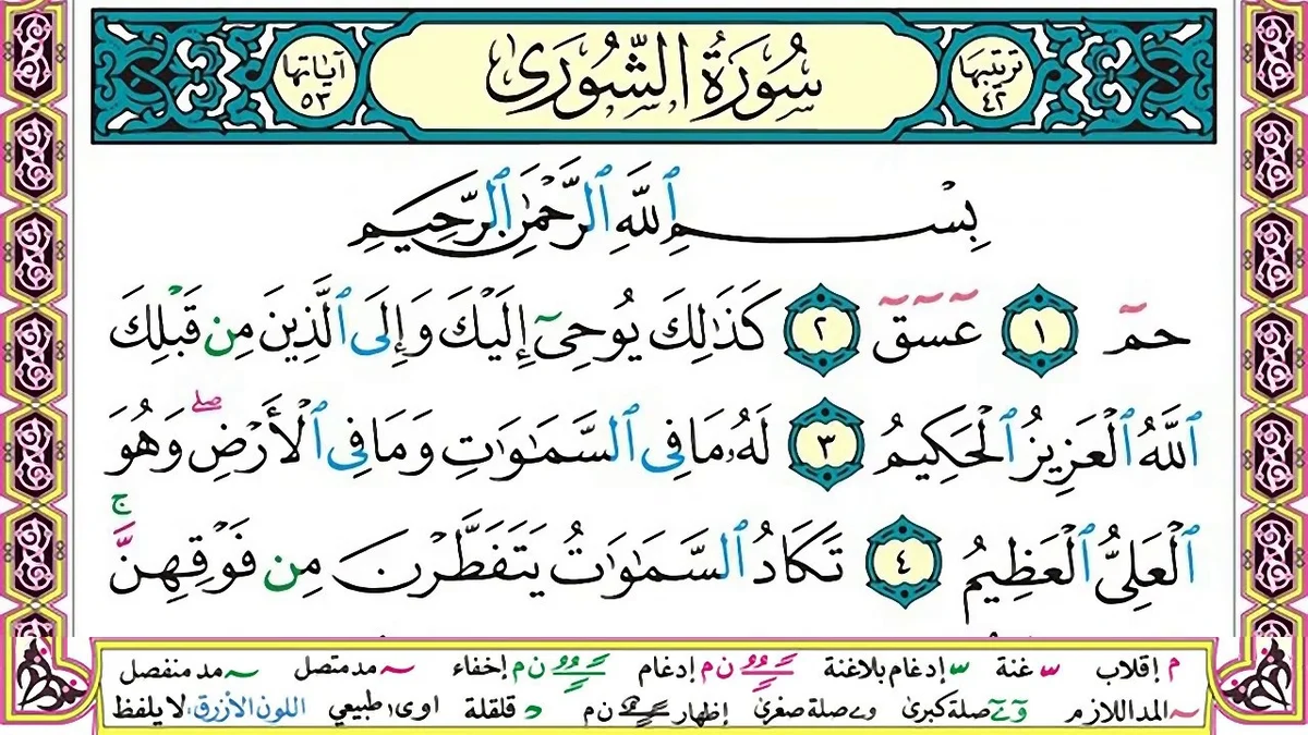 سورة الشورى وسبب نزولها وفضلها مع التفسير