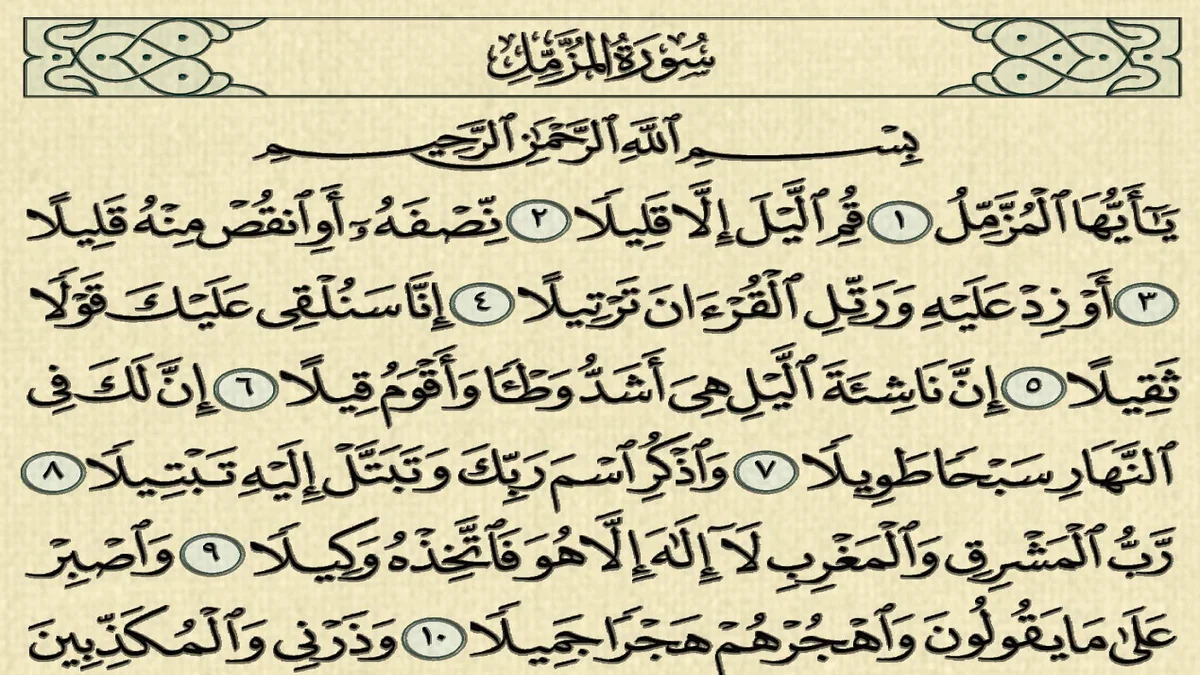 سورة المزمل وسبب نزولها وفضلها مع التفسير