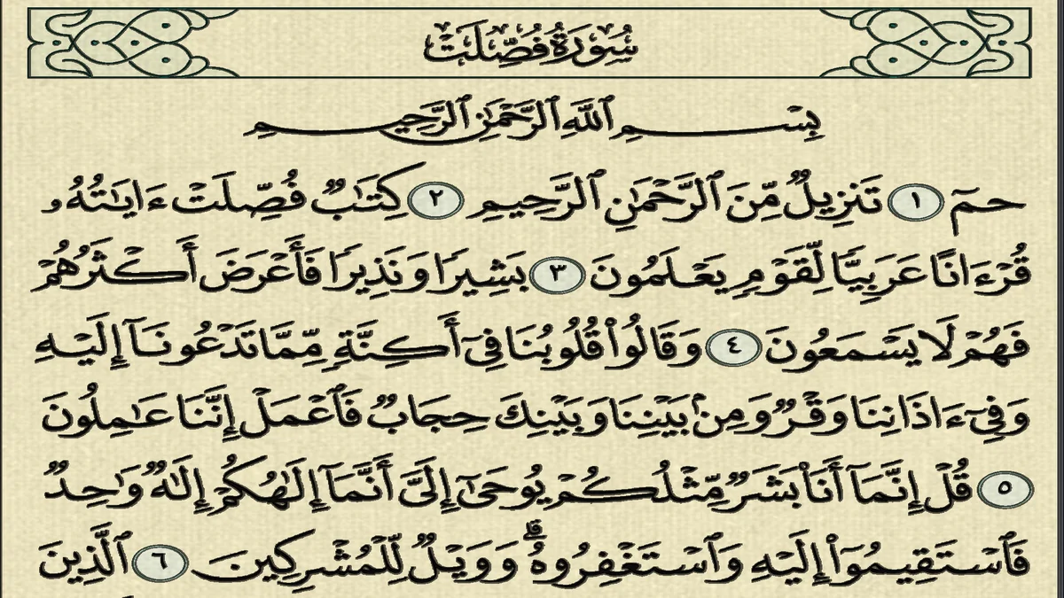سورة فصلت وسبب نزولها وفضلها مع التفسير