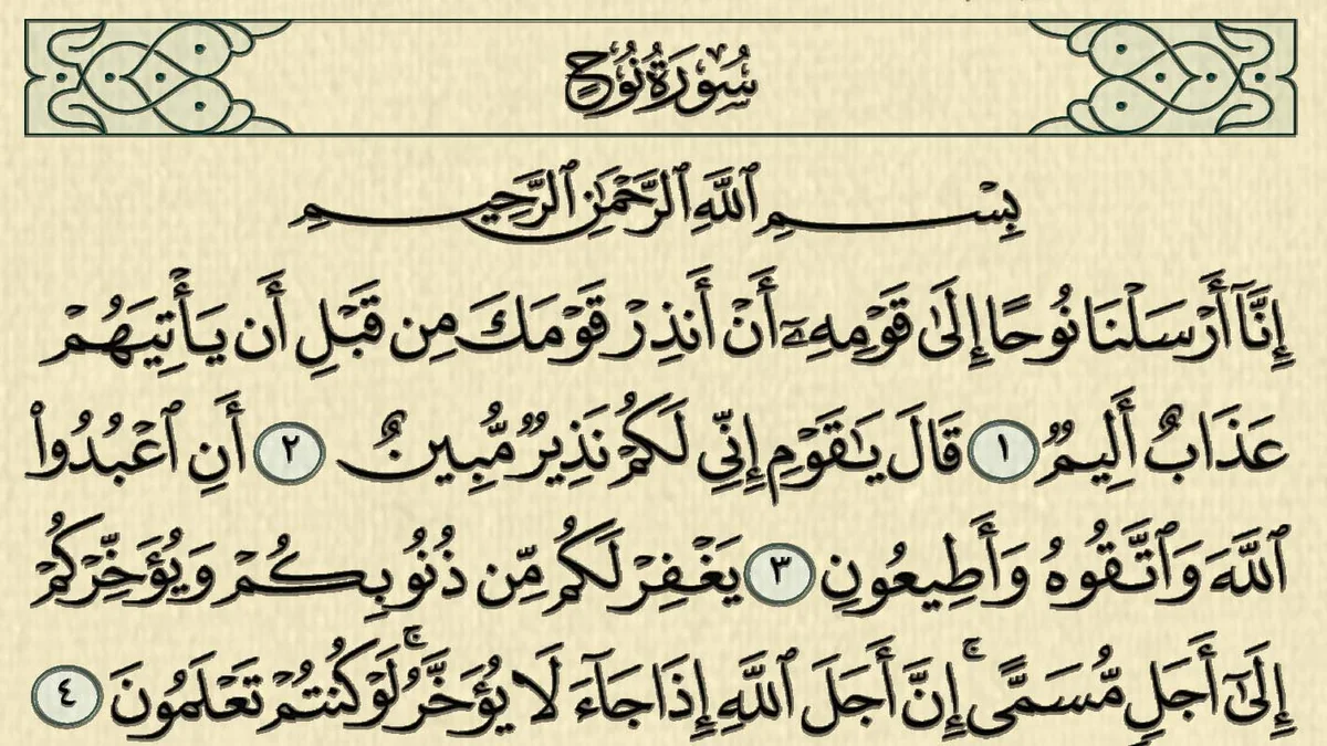 سورة نوح وسبب نزولها وفضلها مع التفسير