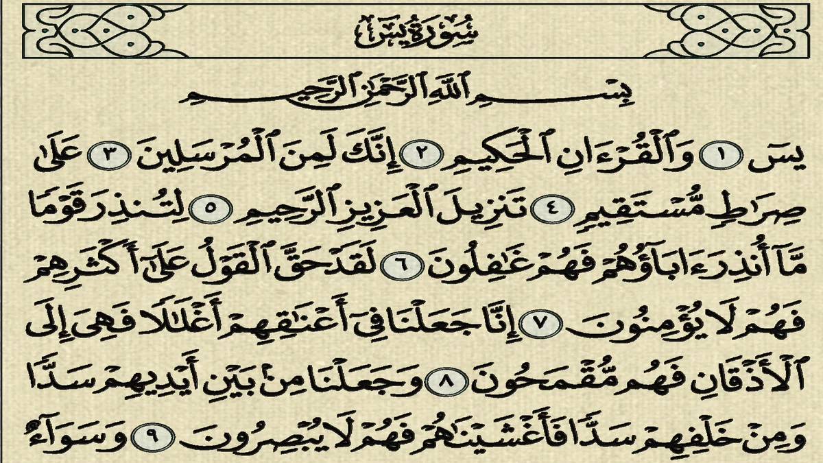 سورة يس وسبب نزولها وفضلها مع التفسير