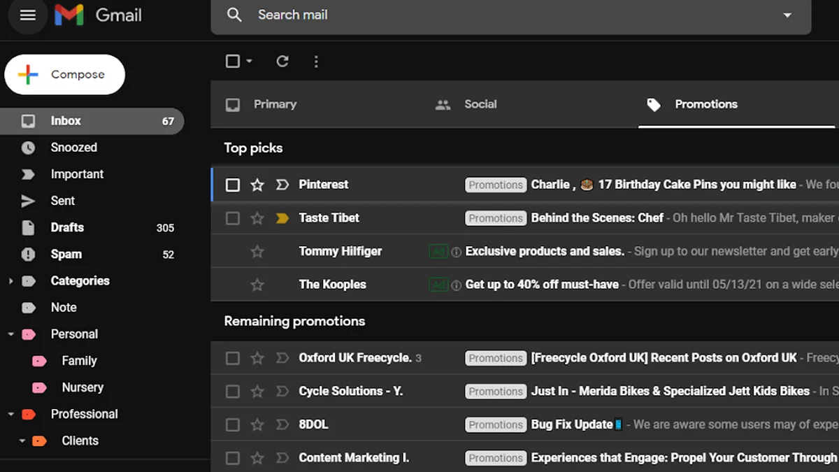 تفعيل المظهر الداكن في Gmail على الويب والتطبيق 1 تفعيل المظهر الداكن في Gmail على الويب والتطبيق