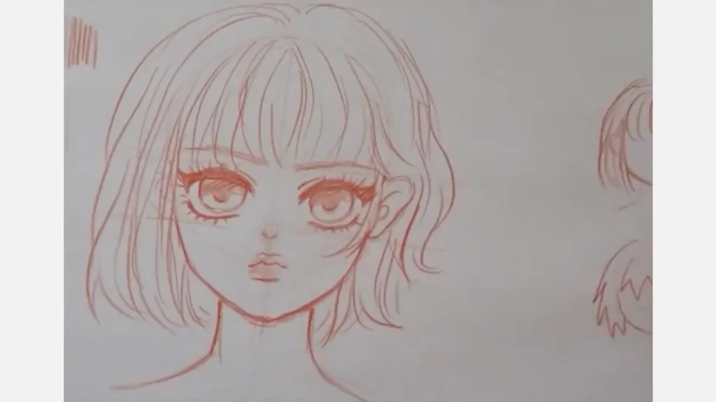 تعلم كيفية رسم انمي: دليل للمبتدئين خطوة بخطوة 5 3- تعلم كيفية رسم شعر انمي